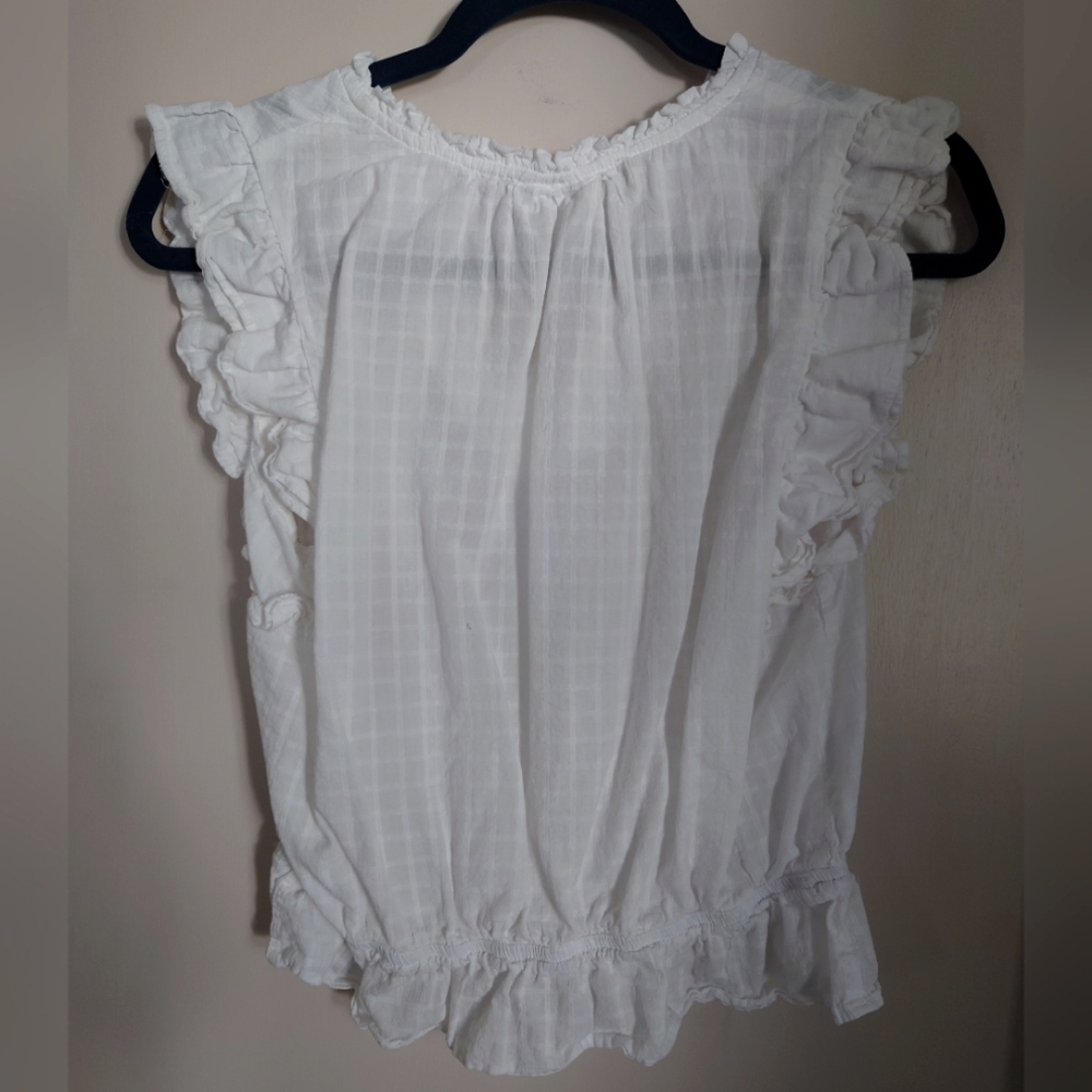 White Ruffle Crop Top - Picture 3 of 3